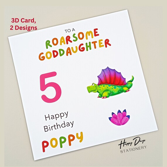 Olivia Samuel – Biglietto Di Auguri Per 3° Compleanno Nipote Con Dinosauro, Formato A5 (148x210 Mm), Carta 300 G/m², Con Busta