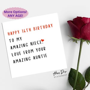 Nichte Geburtstagskarte 16. Geburtstag erstaunliche Nichte, 16. Geburtstagskarte für Nichte, Nichte 16. Geburtstag, Karte für Nichte, 16. Geburtstag, 16., 16