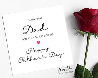 Merci pour papa, carte de fête des pères, carte de fête des pères, carte pour papa, carte de fête des pères heureuse, carte de fête des pères, carte de fils, carte de fille