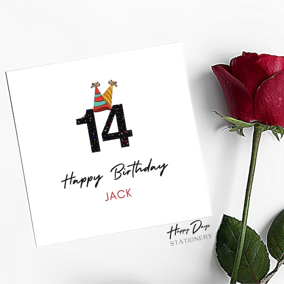 Carte De 14e Anniversaire Carte De 14e Anniversaire Pour Etsy France