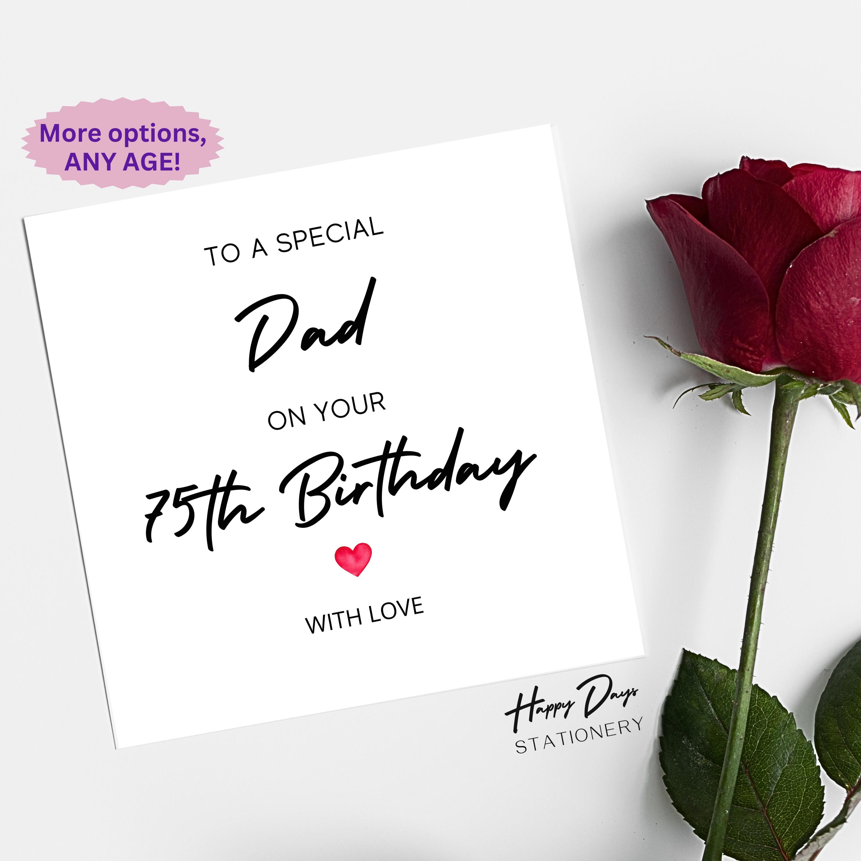 Dad Birthday Card Wonderful Dad Birthday Card, 75th Birthday Card for Dad, 75th Birthday Card, Dad 75th Birthday Card, Dad, 75 Year Old, 75