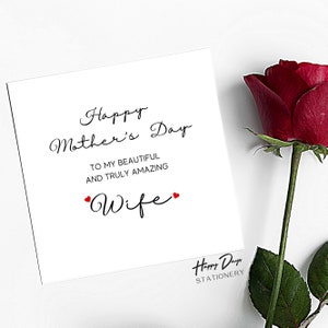 Cartão de Feliz Dia das Mães para minha linda e verdadeiramente incrível esposa, cartão de Dia das Mães da esposa