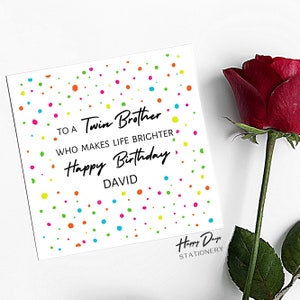 Tarjeta de cumpleaños de hermano gemelo Tarjeta de cumpleaños personalizada para hermano gemelo, tarjeta de cumpleaños Hermano gemelo, para hermano, tarjeta de cumpleaños de hermano gemelo