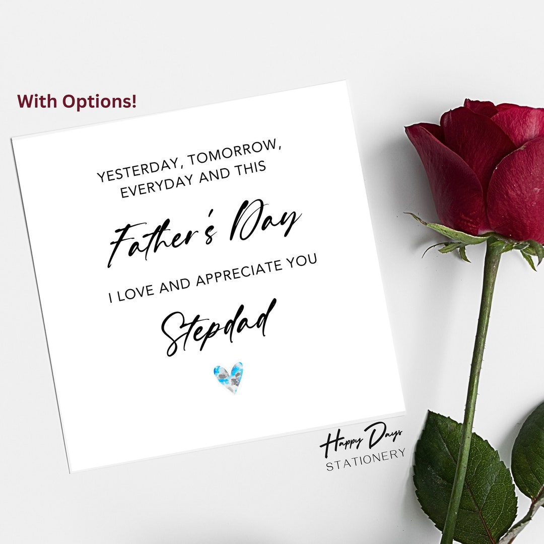 Fathers Day Card for Stepdad, Stepdad Father's Day Card, Step Dad ...