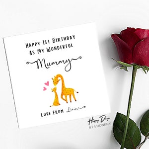 Happy 1st Birthday As My Mummy, Mummy 1st Birthday Card, Mummy Birthday Card, Card for Mummy,  Happy First Birthday As A Mummy