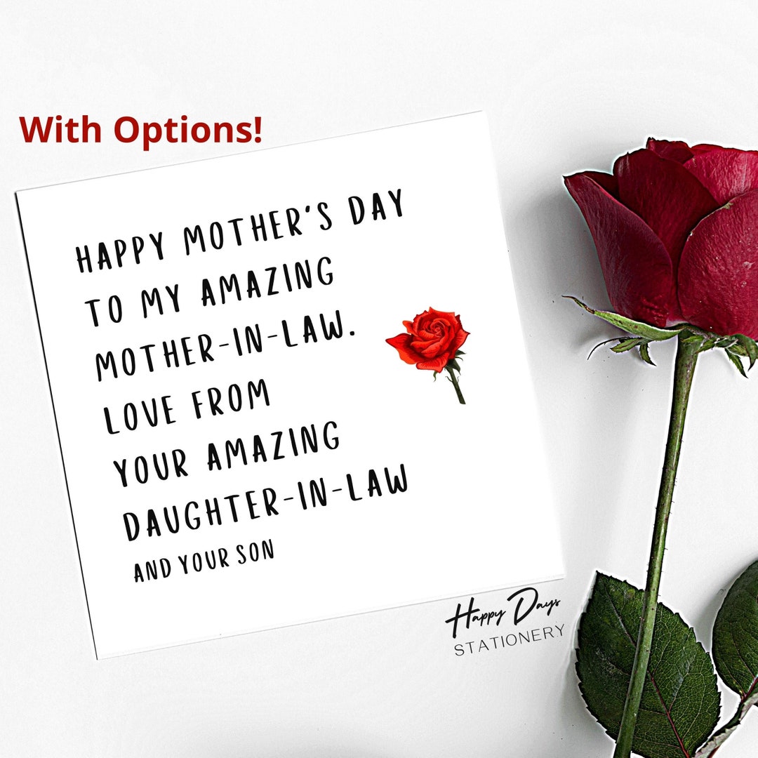 Mother's Day Card for Mother-in-law Amazing Mother-in-law Mother's
