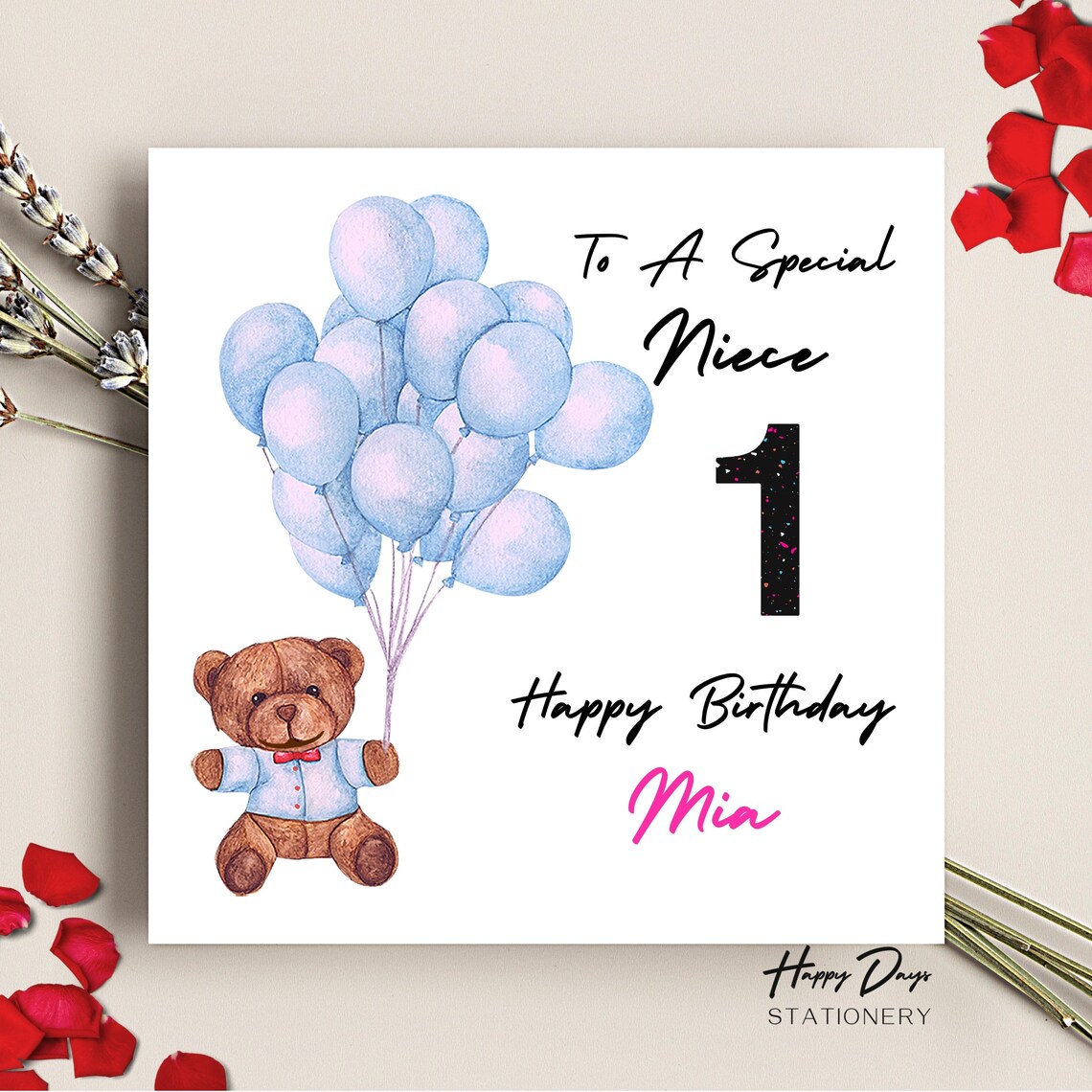 1st Birthday Card for Niece First Birthday Card Niece Etsy