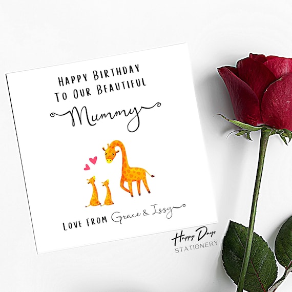 Happy Birthday To Our Mummy Birthday Card for Mummy, Mummy Birthday Card, Card for Mummy From Daughters/Sons/Children, Happy Birthday Mummy