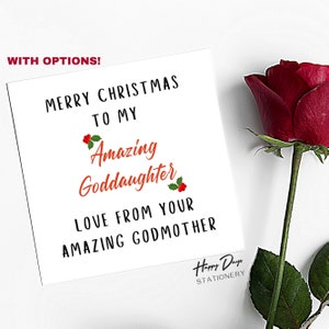 Tarjeta de Navidad para ahijada, Tarjeta de Navidad de ahijada, Tarjeta divertida, Regalo para ahijada, Tarjeta de ahijada, AHIJA, NAVIDAD