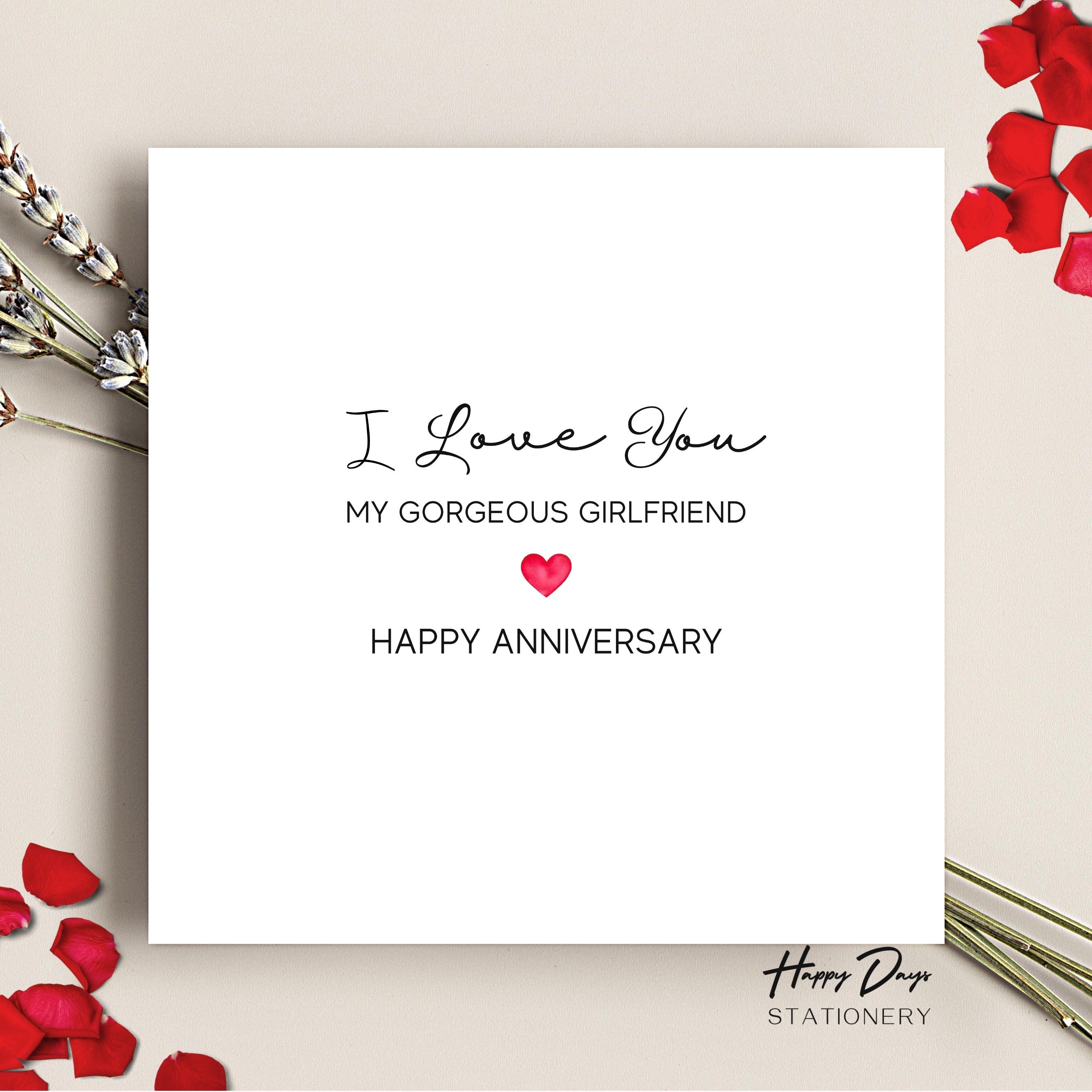 Gorgeous Girlfriend Anniversary Card Anniversary Card for - Etsy