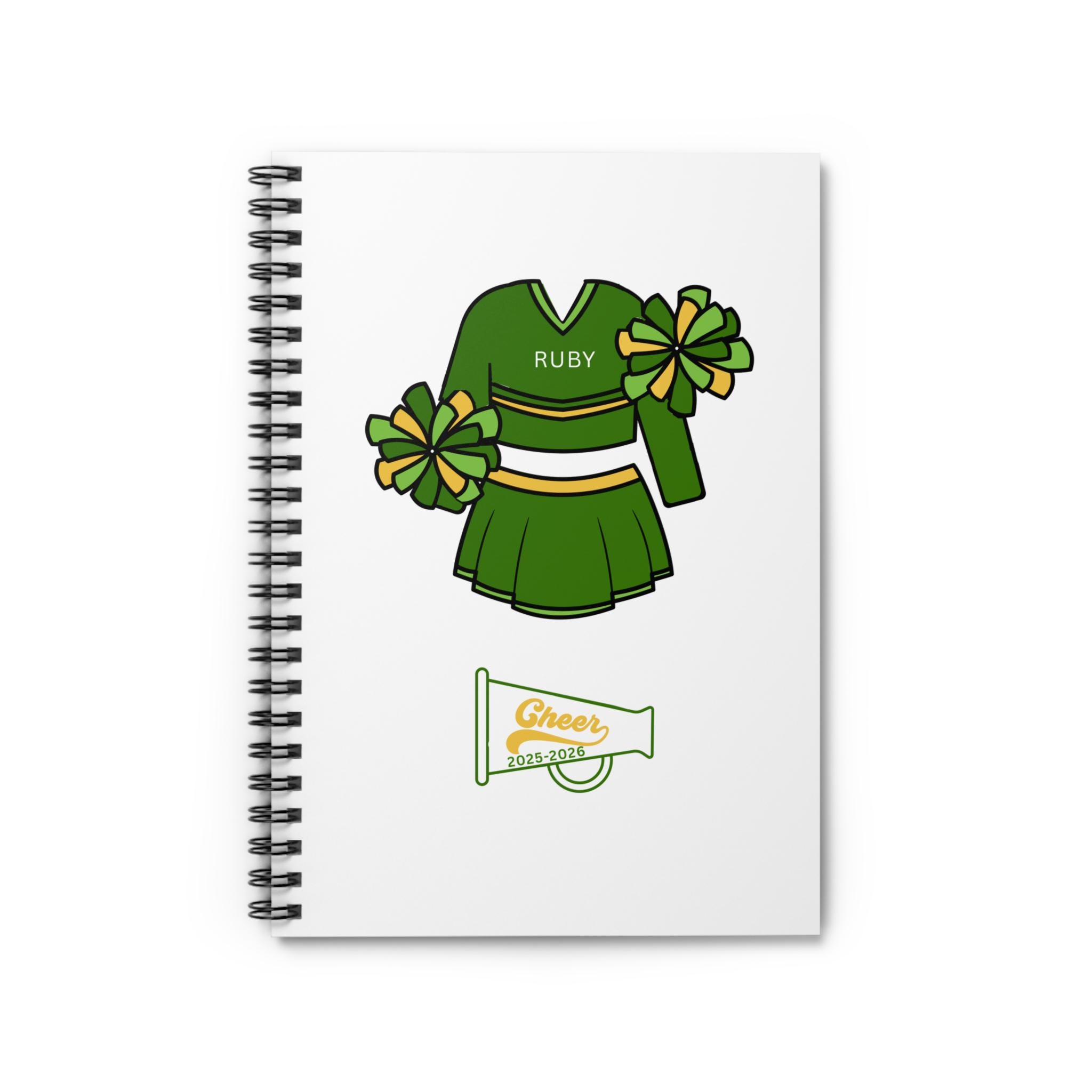 Cheer Note Book Personalised Cheer Uniform Notebook for Cheerleader, Cheer Coach, Cheer ...