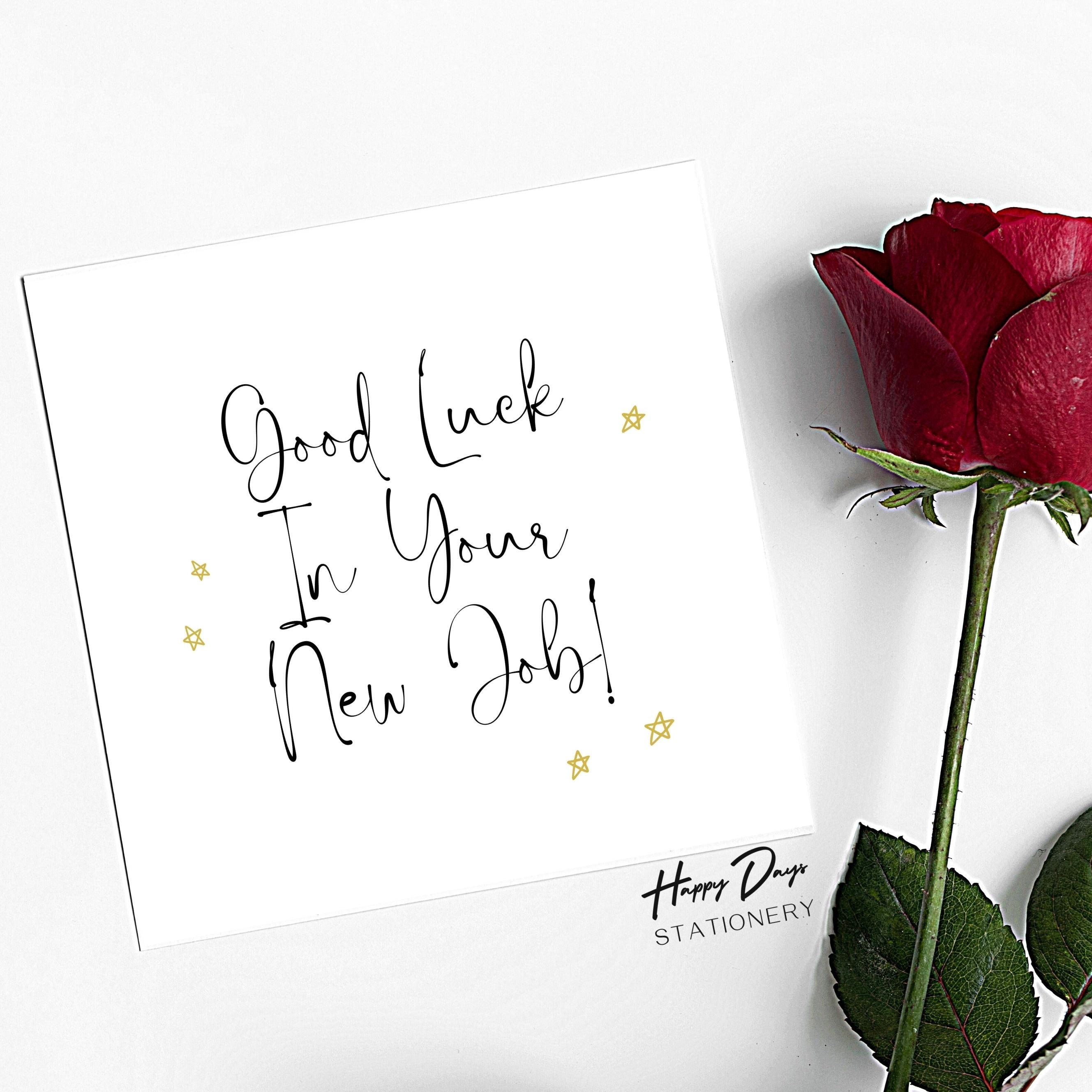 Good Luck in Your New Job New Job Congratulations New Job Etsy UK