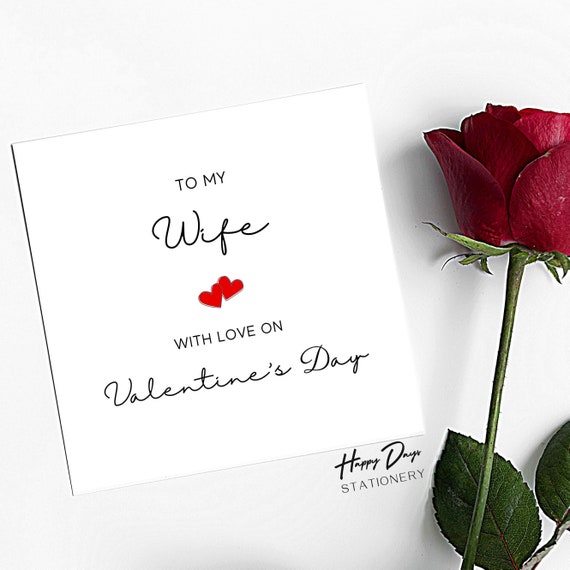 Wife Valentine's Card Valentine's Card for Wife, Valentine's Day Card for Wife, Wife Love Card, Valentine's Day Card, Valentine Card