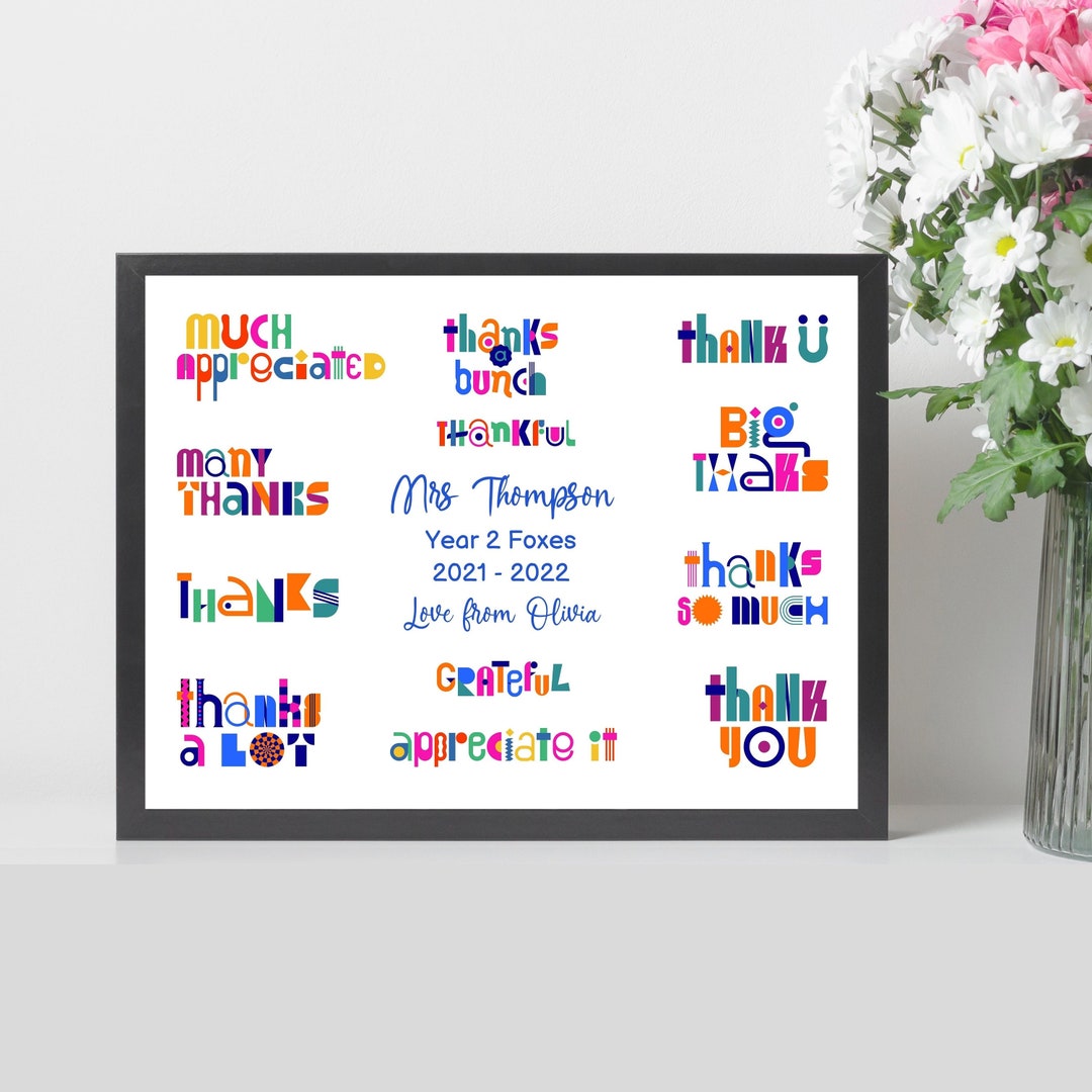 Personalised Thank You Teacher Gift for School Teacher Nursery - Etsy