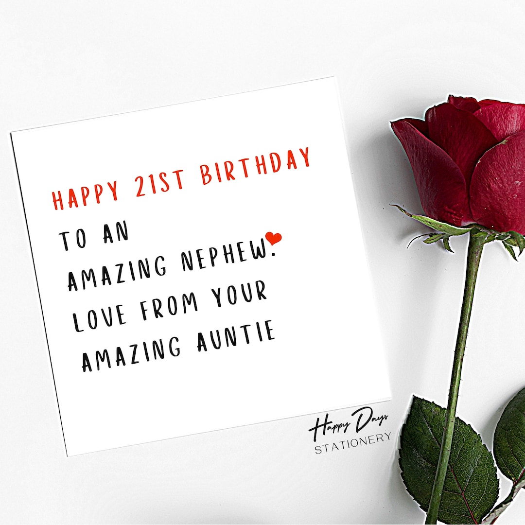 Nephew Birthday Card 21st Birthday Amazing Nephew 21st - Etsy