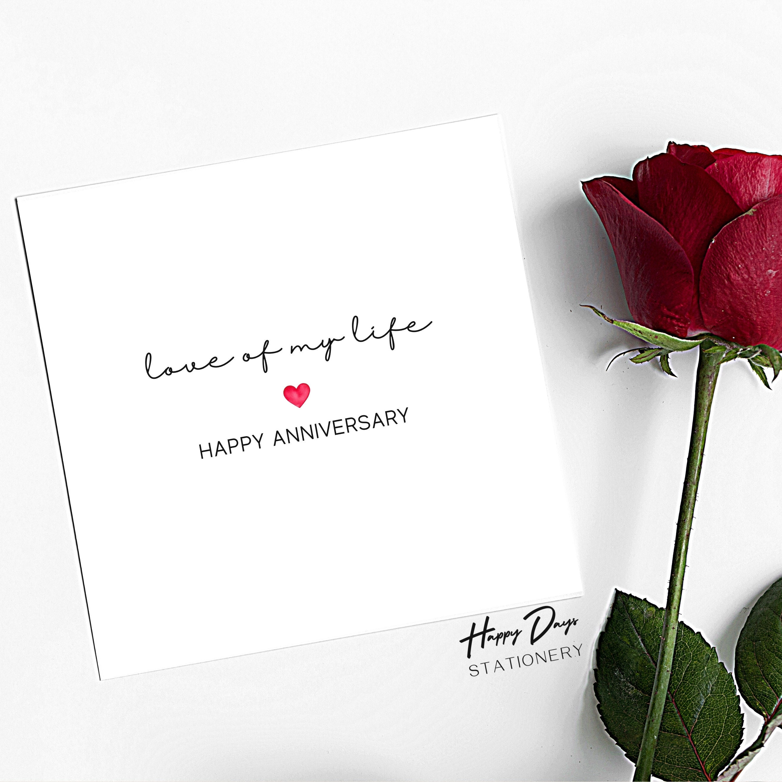 Love of My Life Anniversary Card, Romantic Anniversary Card