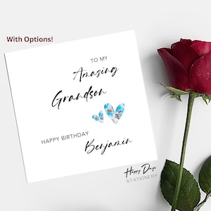 Carte d'anniversaire pour petit-fils, carte d'anniversaire spéciale petit-fils, carte pour petit-fils, carte d'anniversaire HDS, de grand-mère ou grand-père, carte de petit-fils