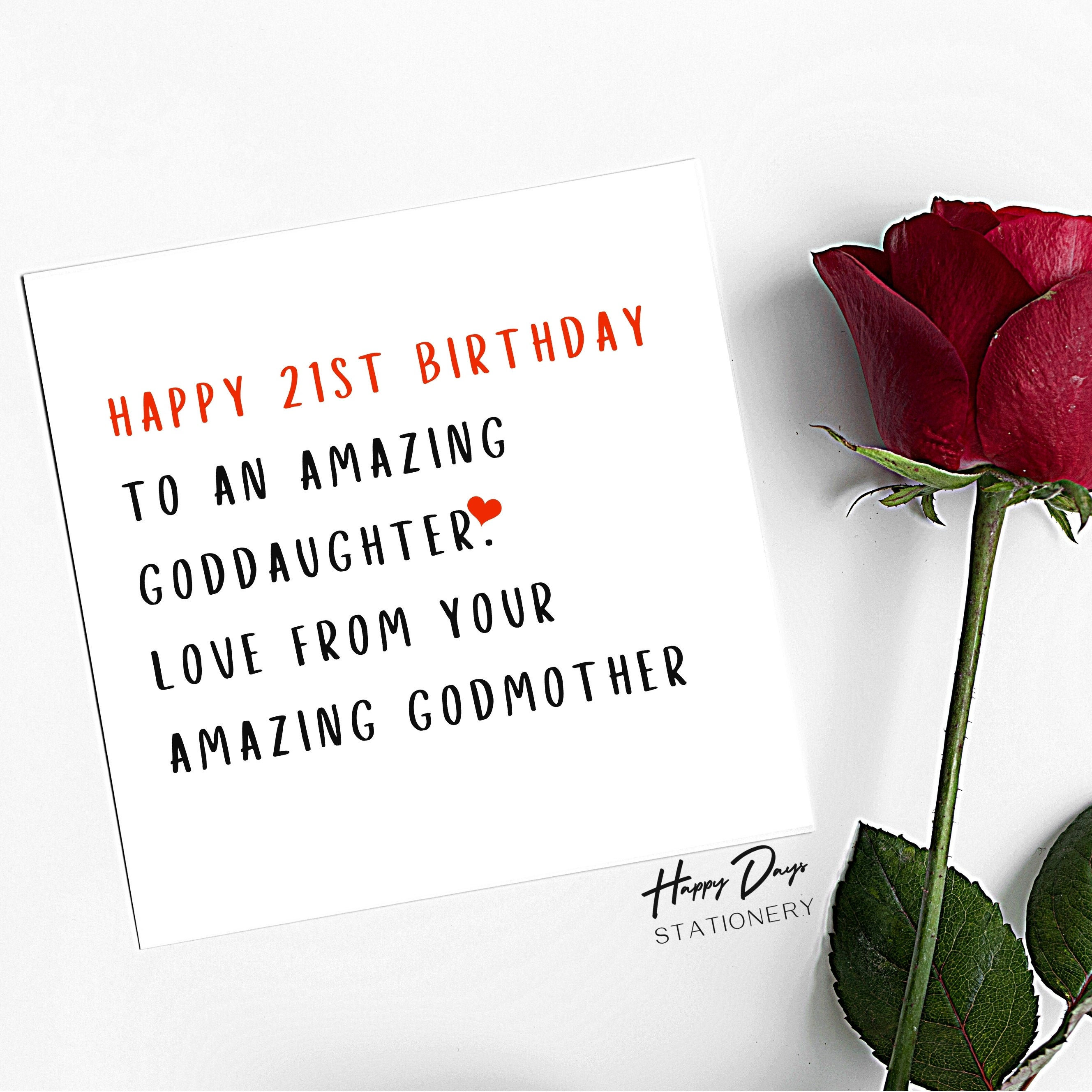 Goddaughter Birthday Card 21st Birthday Amazing Goddaughter | Etsy