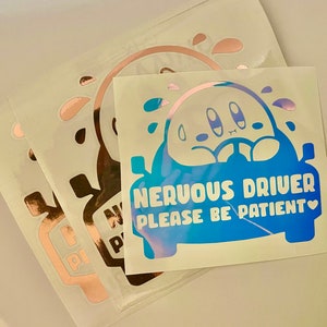Nervous Driver Stickers for New Drivers Cute Cartoon Decal for Car Accessory Decal Retro Game Sticker for Car Bumper Anxious Driver Decal