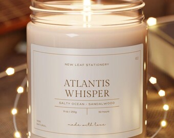 Atlantis Whisper • 9oz Soy Wax Candle
