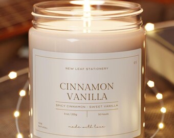 Cinnamon Vanilla • 9oz Soy Wax Candle