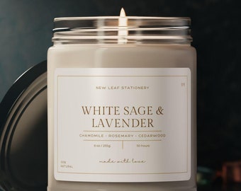 White Sage & Lavender • 9oz Soy Wax Candle