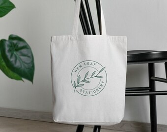 Eco-Friendly Canvas Tote Bag • 100% Certified Organic Cotton • Minimalist Design • Medium Heavy Fabric • Natural/Navy/Black