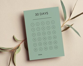 Morning Dew Monthly Challenge Sticky Note • 50 Sheet Sage Green 30 Day Challenge Memo Pad • 4x3 & 4x6 Size Habit Tracker Post-it® Note Pads