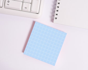 Sky Blue • Square Grid Sticky Note • Sustainable Post-it® Note