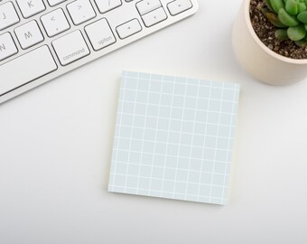 Misty Cloud • Square Grid Sticky Note • Sustainable Post-it® Note Pad
