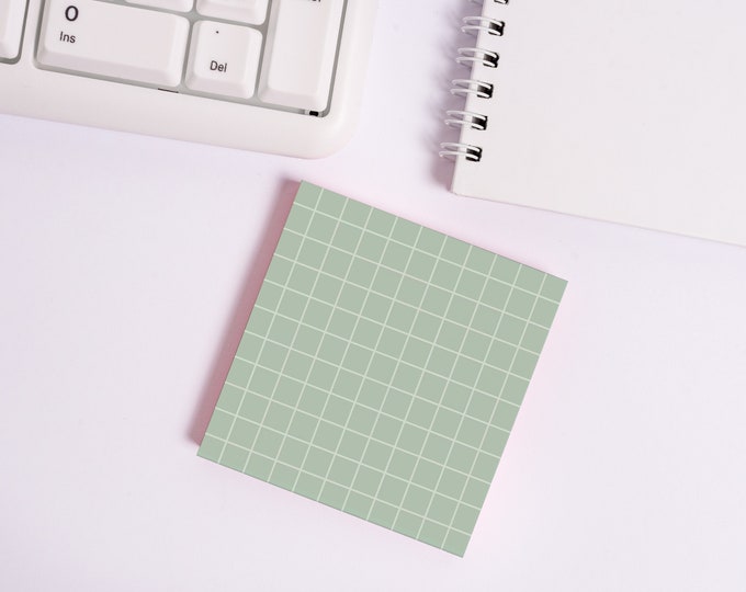 Featured listing image: Sage Green • Square Grid Sticky Note • Sustainable Post-it® Note