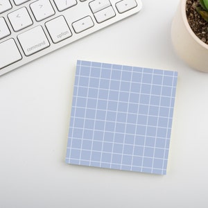 Soft Periwinkle • Square Grid Post-it® Note Pads • 50 Sheets 3M Sticky Notes • Light Blue-Purple • Minimalist • Eco-Friendly Stationery