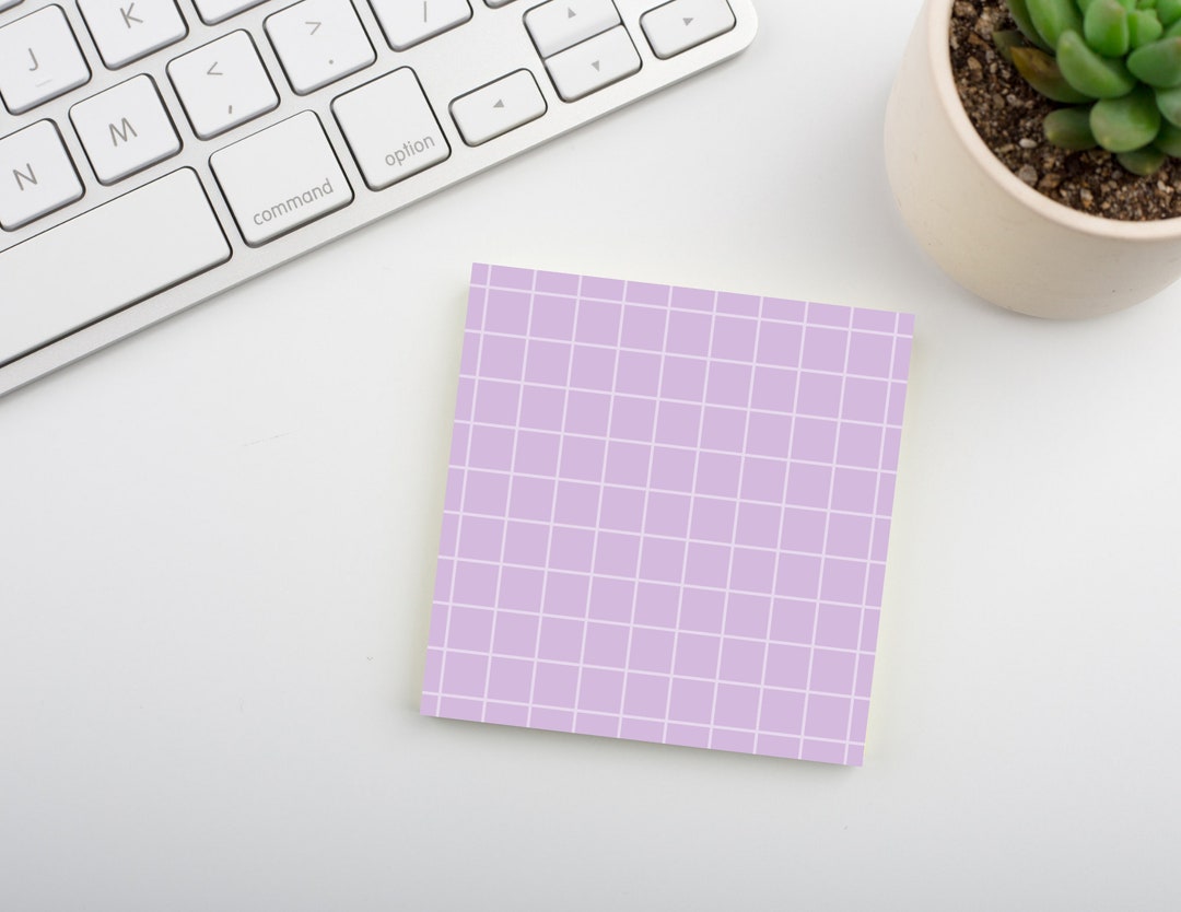 Lavender • Square Grid Sticky Notes • 50 Sheet 3x3 Eco-friendly Post-it ...