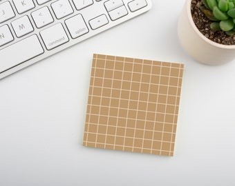 Roasted Almond • Square Grid Sticky Note • Sustainable Post-it® Note Pad