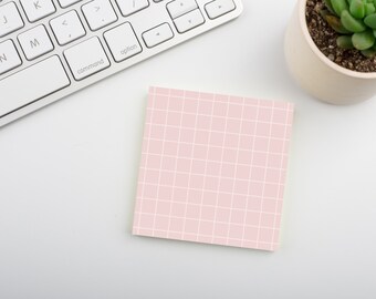 Misty Rose • Square Grid Sticky Note • Sustainable Post-it® Note Pad
