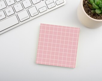 Tea Rose • Square Grid Sticky Note • Sustainable Post-it® Note Pad