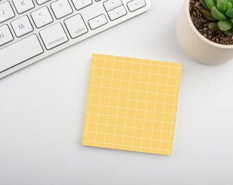 Golden Blossom • Square Grid Sticky Note • Sustainable Post-it® Note Pad