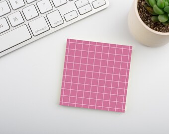 Soft Hibiscus • Square Grid Sticky Note • Sustainable Post-it® Note Pad