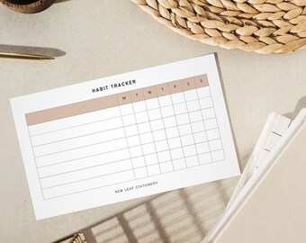 Soft Sand • 50 Sheet Habit Tracker • Sustainably Sourced Paper