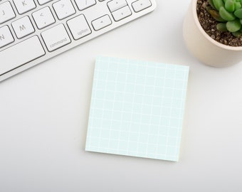 Icy Blue • Square Grid Sticky Note • Sustainable Post-it® Note Pad