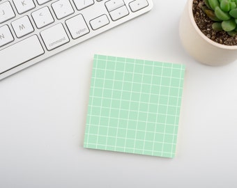 Mint Leaf • Square Grid Sticky Note • Sustainable Post-it® Note Pad
