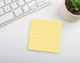 Lemon Sorbet • Square Grid Sticky Note • Sustainable Post-it® Note Pad