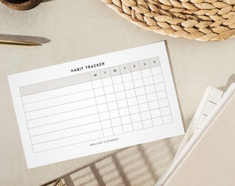 Slate Habit Tracker • 50 Sheet Habit Tracker • Sustainably Sourced Paper