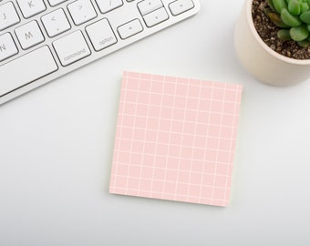 Sunset Coral • Square Grid Sticky Note • Sustainable Post-it® Note Pad