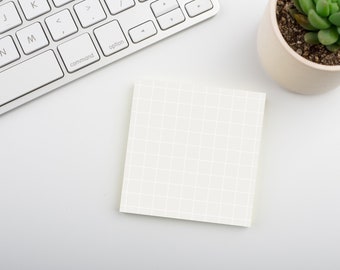 Creamy Cloud • Square Grid Sticky Note • Sustainable Post-it® Note Pad