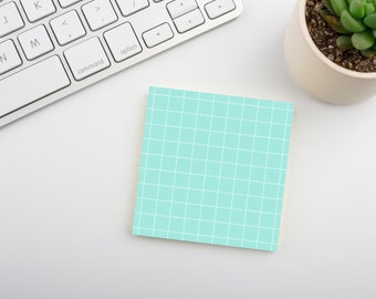 Aqua Breeze • Square Grid Sticky Note • Sustainable Post-it® Note Pad