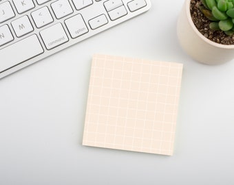 Peach Whip • Square Grid Sticky Note • Sustainable Post-it® Note Pad