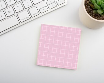 Cherry Blush • Square Grid Sticky Note • Sustainable Post-it® Note Pad