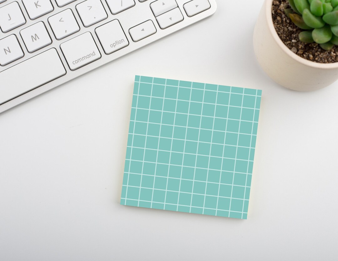 Turquoise Sticky Note Turquoise Waters • 3x3 Square Grid Sticky Notes • 50 Sheet Eco-friendly ...