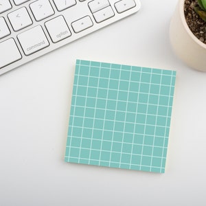 Turquoise Waters • 3x3 Square Grid Sticky Notes • 50 Sheet Eco-Friendly Memo Pad • Fresh Blue Note Pad • Ideal for Quick Notes & Reminders